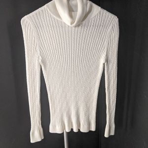 Talbot cream colored cable turtleneck sweater
